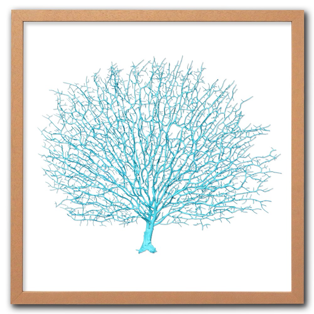 Frame limewhite - no mat - artificial aqua seafan on white