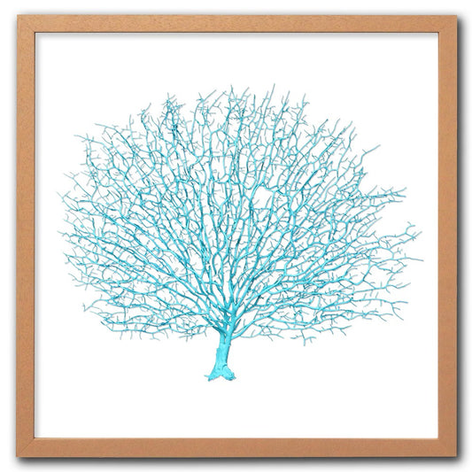 Frame limewhite - no mat - artificial aqua seafan on white