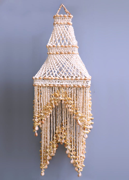 Chandelier square-tier-diamond white nassa cream communis
