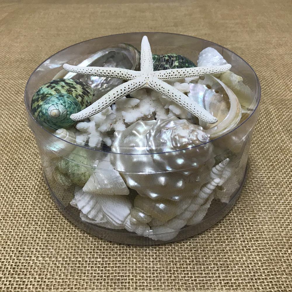 Coral cylinder - jade green, pearl and white
