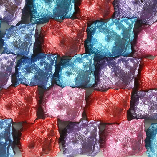 Pet crab shells pearl dyed pastel blue, aqua, purple - Bursa