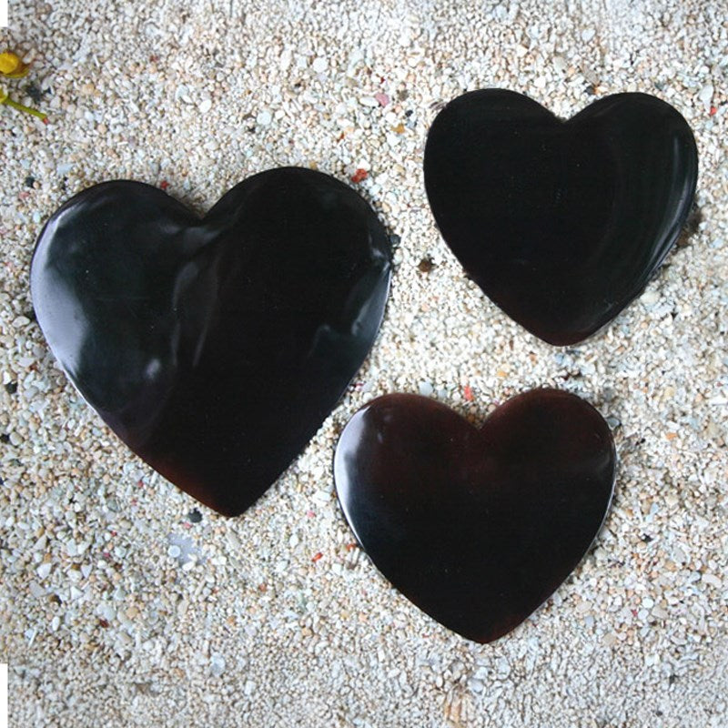 Pen shell black polished heart