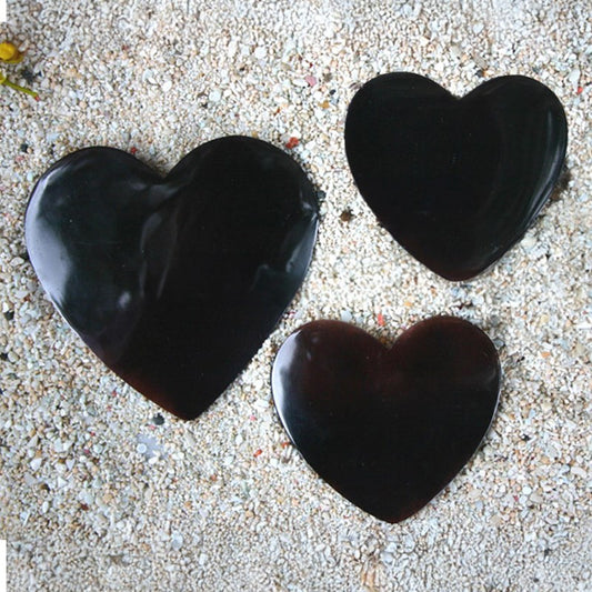 Pen shell black polished heart