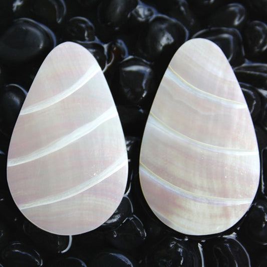 Nautilus pearl ovoid 3 lines large pair