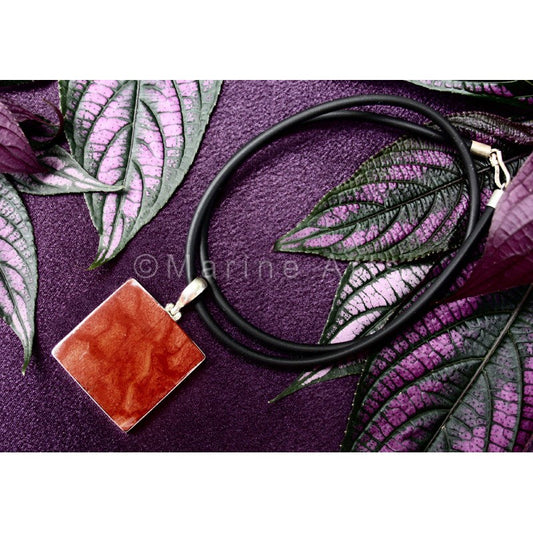 Red coral with silver without cord