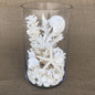 Glass coral and shell pack white, with mirror safety top suitable for candle