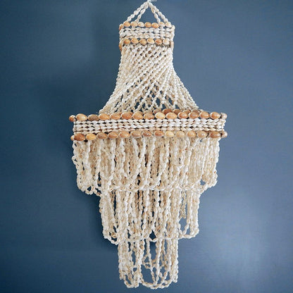 Chandelier square tier white nassa