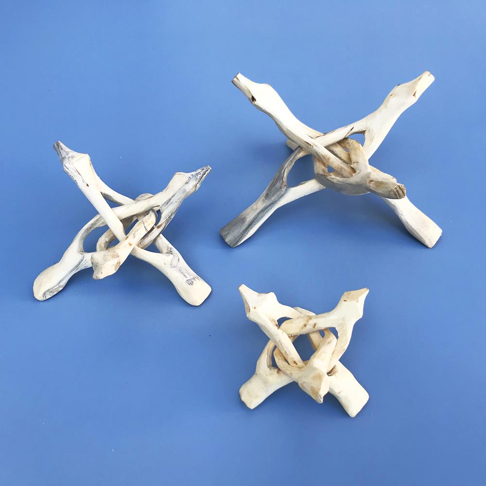 Wooden cobra stand bleached 3 leg