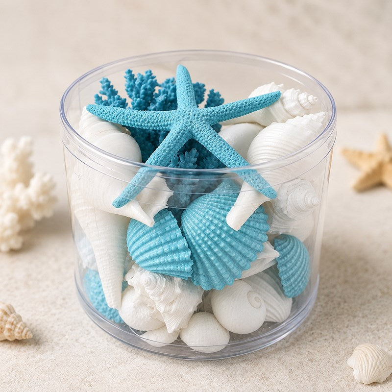 Coral cylinder - Aqua and white