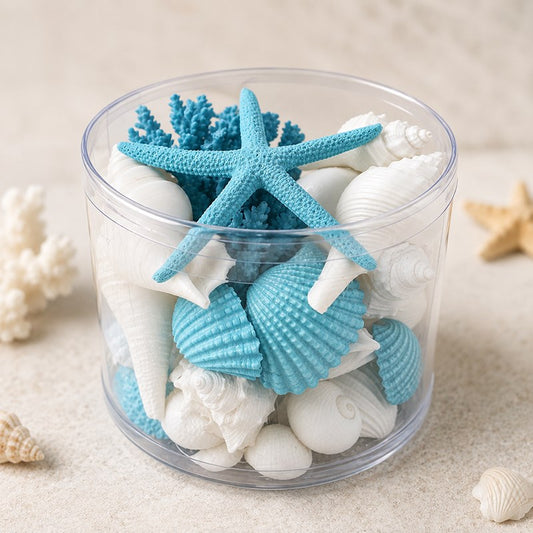 Coral cylinder - Aqua and white