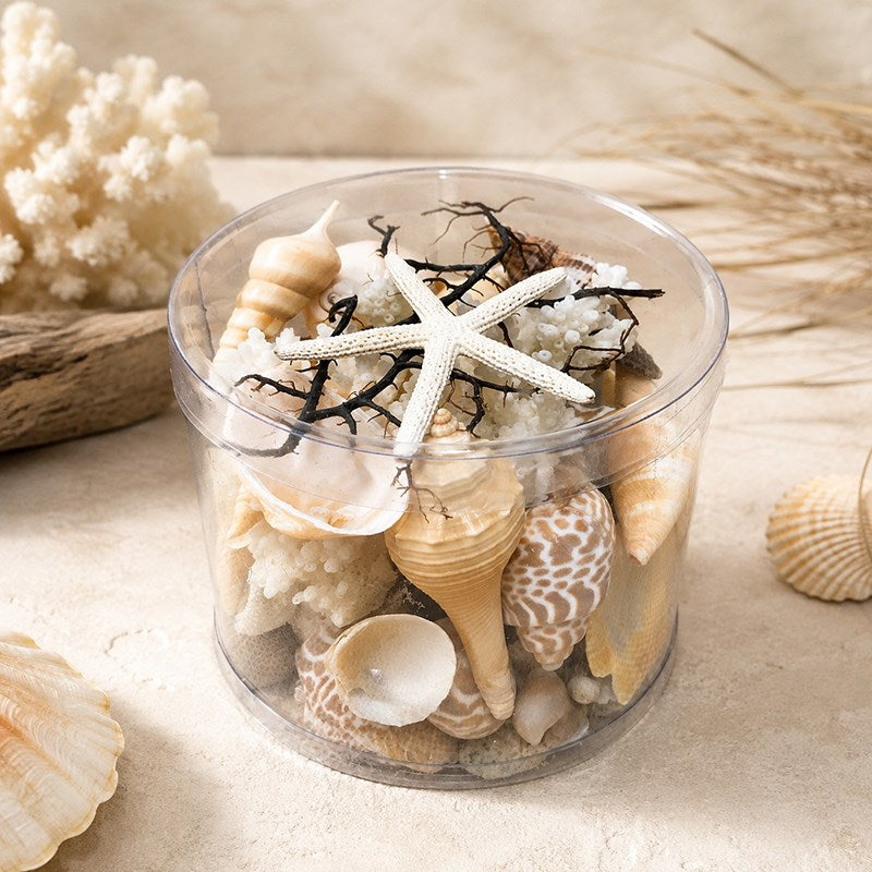 Coral cylinder - Black, tan, cream and white