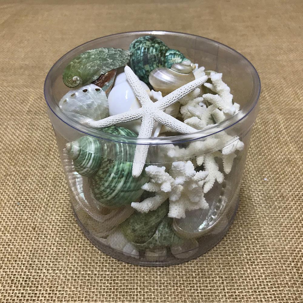 Coral cylinder - jade green, pearl and white