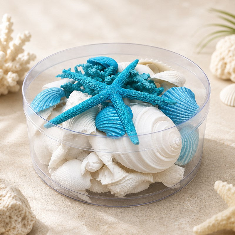 Coral cylinder - Aqua and white