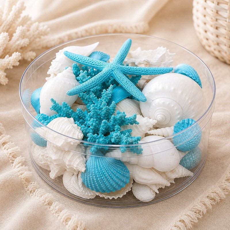 Coral cylinder - Aqua and white