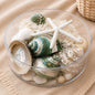Coral cylinder - jade green, pearl and white