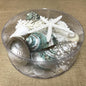 Coral cylinder - jade green, pearl and white