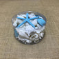 Shell cylinder - Aqua and white