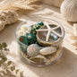 Shell cylinder - green, white and pearl