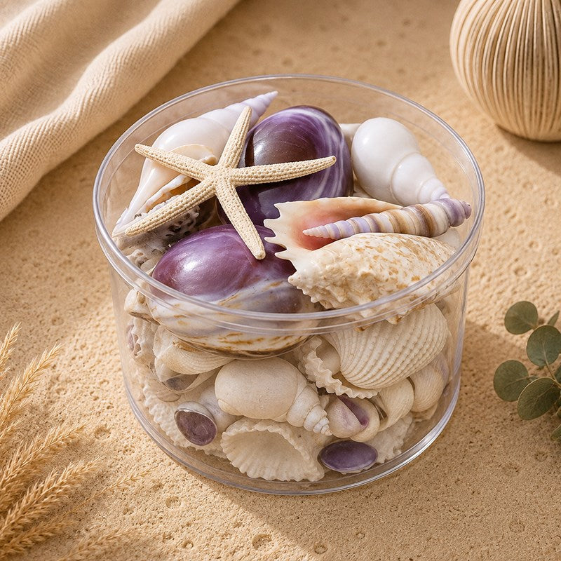 Shell cylinder - Purple and white