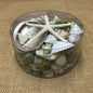 Shell cylinder - green, white and pearl