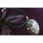 Carved pearl shell with silver without cord 9