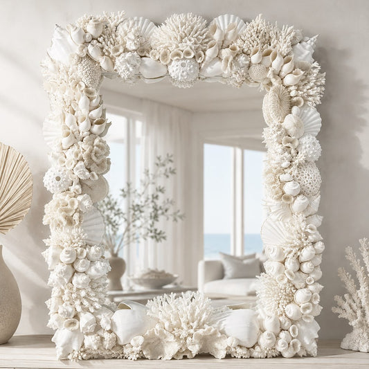 Mirror coral shell - white