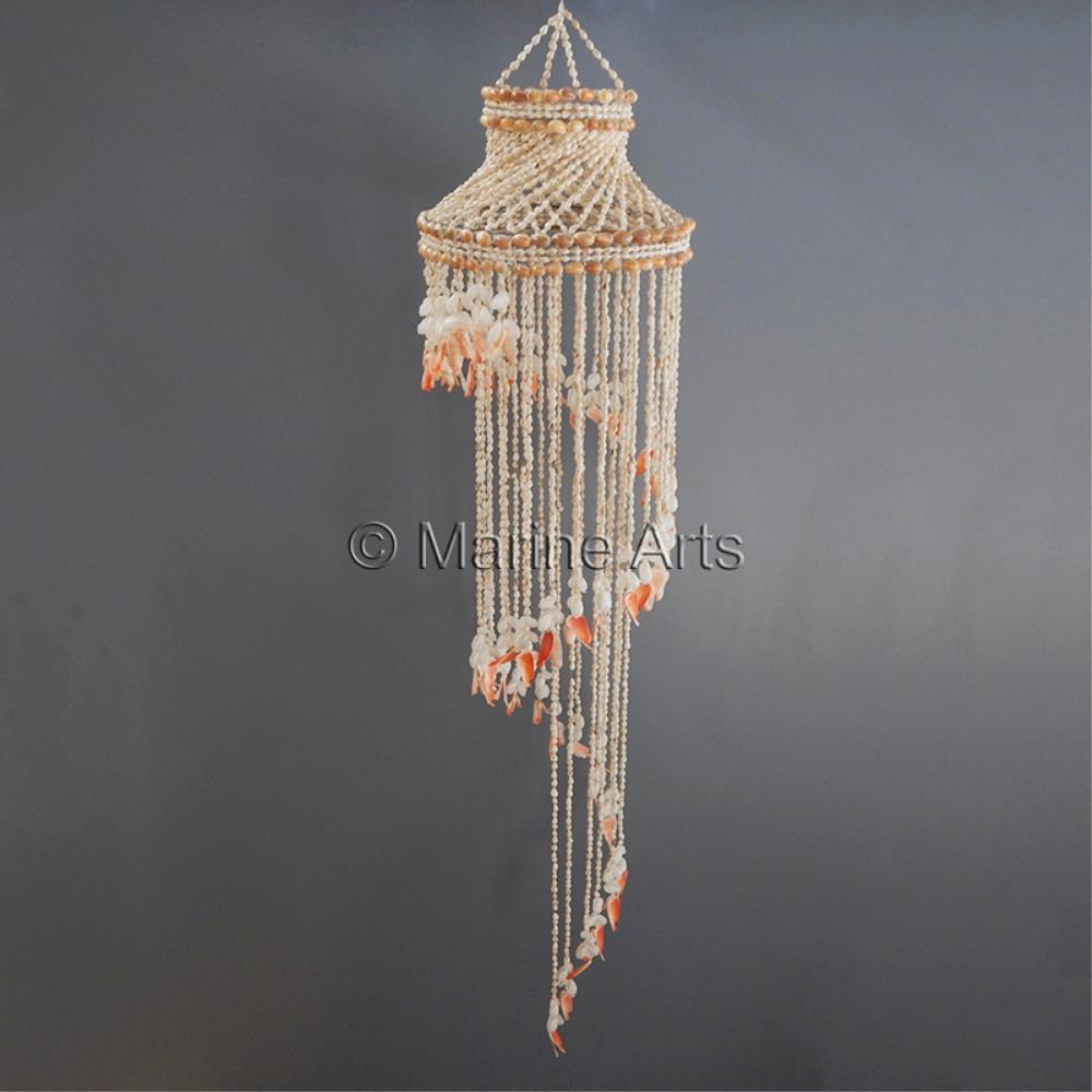 Chandelier spiral white nassa bubble redlip