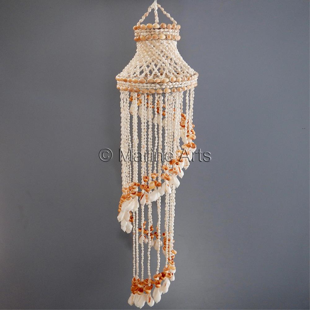 Chandelier spiral white nassa gold moon white chulla