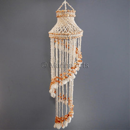 Chandelier spiral white nassa gold moon white chulla
