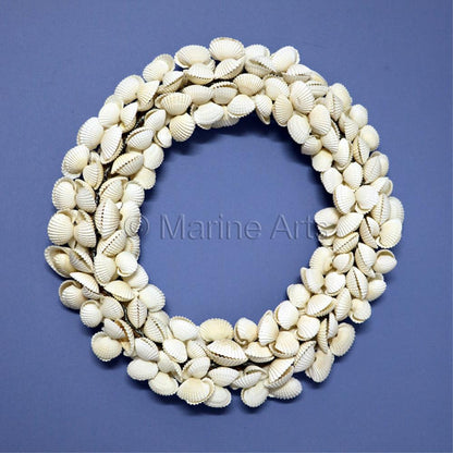 Decoration wired wreath white Anadara granosa cockles